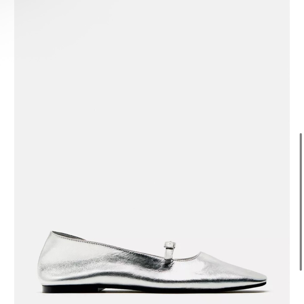 Zara Silver Flats